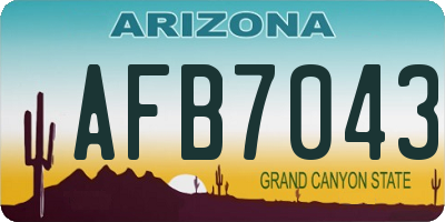 AZ license plate AFB7043
