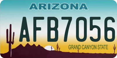 AZ license plate AFB7056