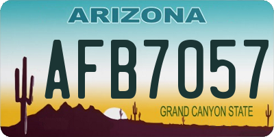AZ license plate AFB7057