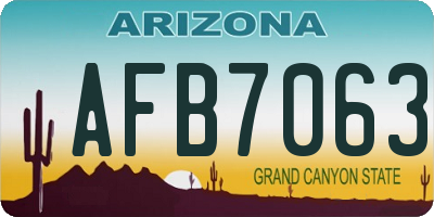 AZ license plate AFB7063