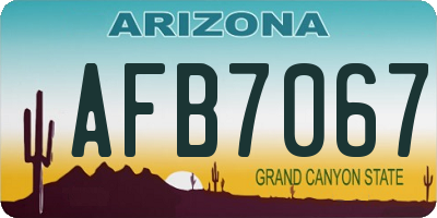 AZ license plate AFB7067