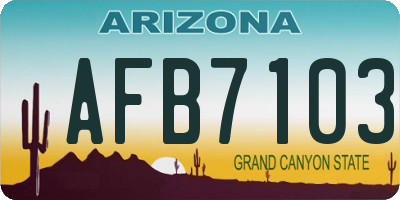 AZ license plate AFB7103