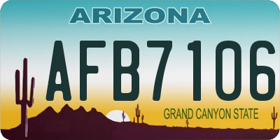 AZ license plate AFB7106