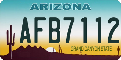 AZ license plate AFB7112