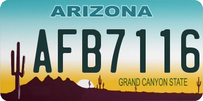 AZ license plate AFB7116