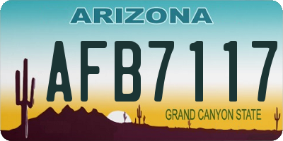 AZ license plate AFB7117