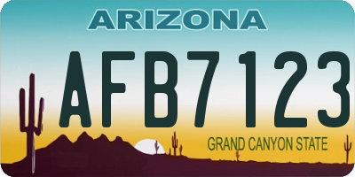 AZ license plate AFB7123