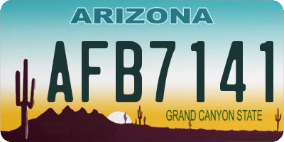 AZ license plate AFB7141