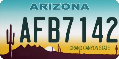 AZ license plate AFB7142
