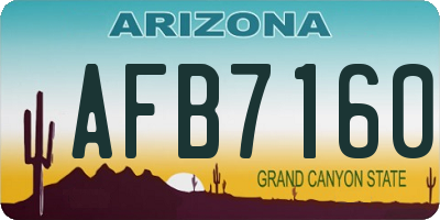 AZ license plate AFB7160