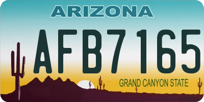 AZ license plate AFB7165