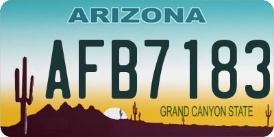 AZ license plate AFB7183