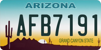 AZ license plate AFB7191