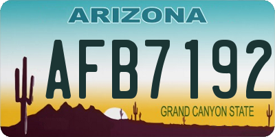 AZ license plate AFB7192