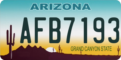 AZ license plate AFB7193