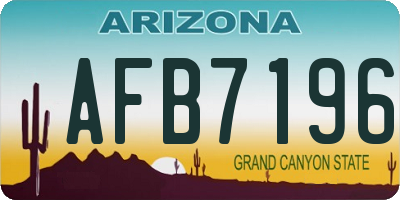 AZ license plate AFB7196