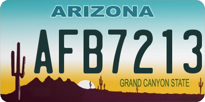 AZ license plate AFB7213
