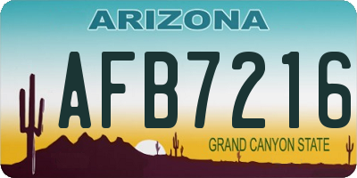 AZ license plate AFB7216