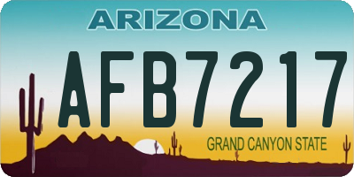 AZ license plate AFB7217