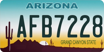 AZ license plate AFB7228