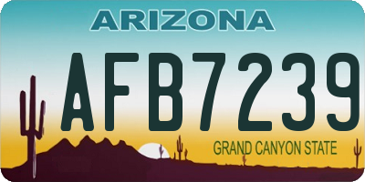 AZ license plate AFB7239