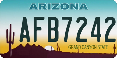 AZ license plate AFB7242