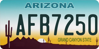 AZ license plate AFB7250