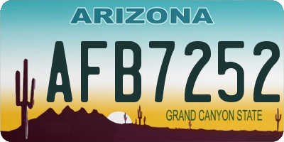 AZ license plate AFB7252