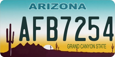 AZ license plate AFB7254