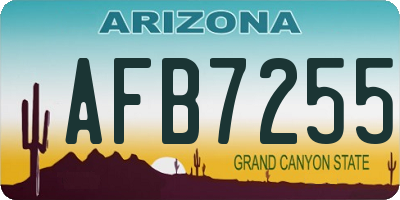 AZ license plate AFB7255