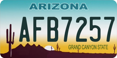 AZ license plate AFB7257