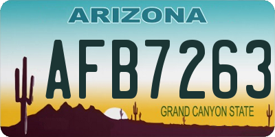 AZ license plate AFB7263