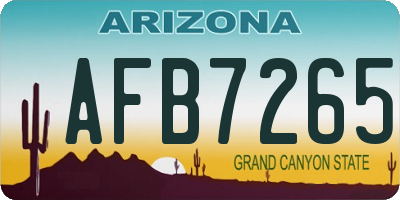 AZ license plate AFB7265