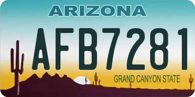 AZ license plate AFB7281