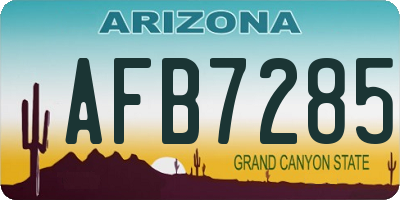 AZ license plate AFB7285