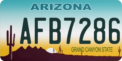 AZ license plate AFB7286