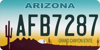 AZ license plate AFB7287