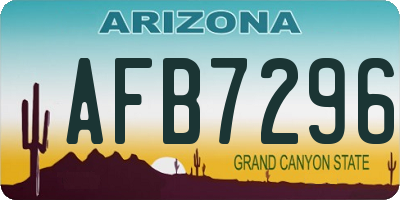 AZ license plate AFB7296