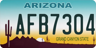 AZ license plate AFB7304