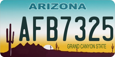 AZ license plate AFB7325