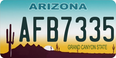 AZ license plate AFB7335
