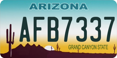 AZ license plate AFB7337