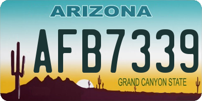 AZ license plate AFB7339