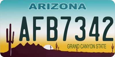 AZ license plate AFB7342