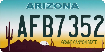 AZ license plate AFB7352