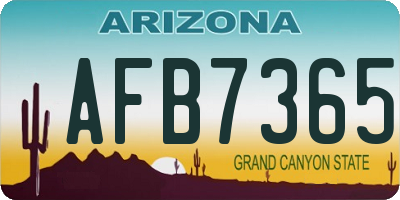 AZ license plate AFB7365