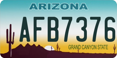 AZ license plate AFB7376