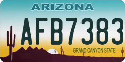 AZ license plate AFB7383