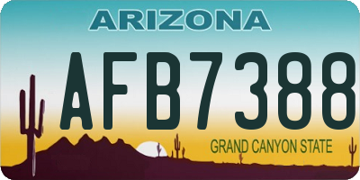 AZ license plate AFB7388