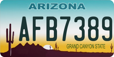 AZ license plate AFB7389
